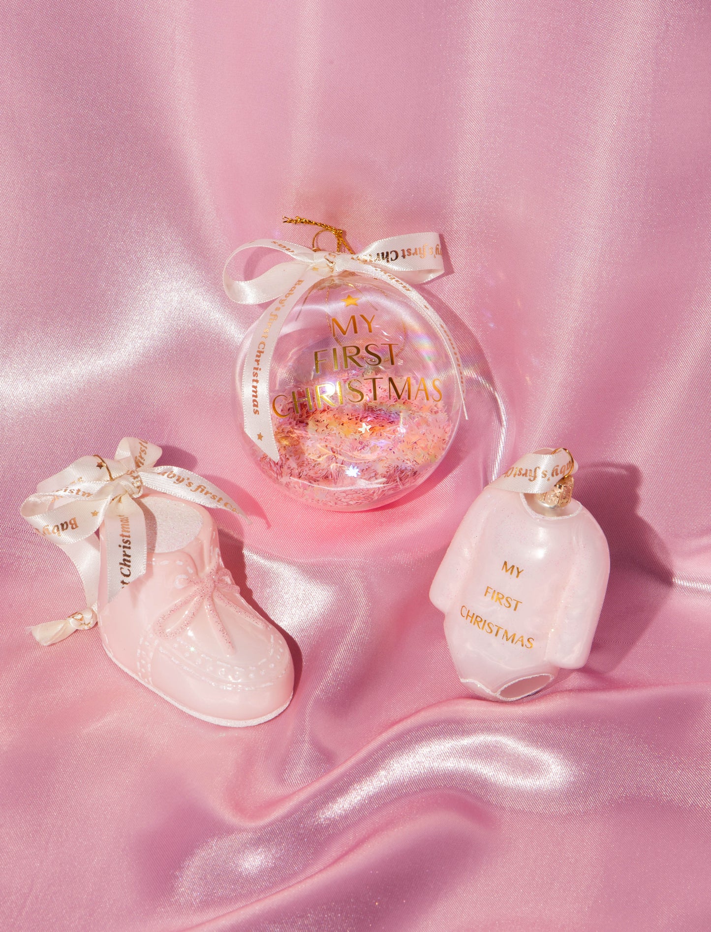 Eerste kerst schoen ROZE - Vondels