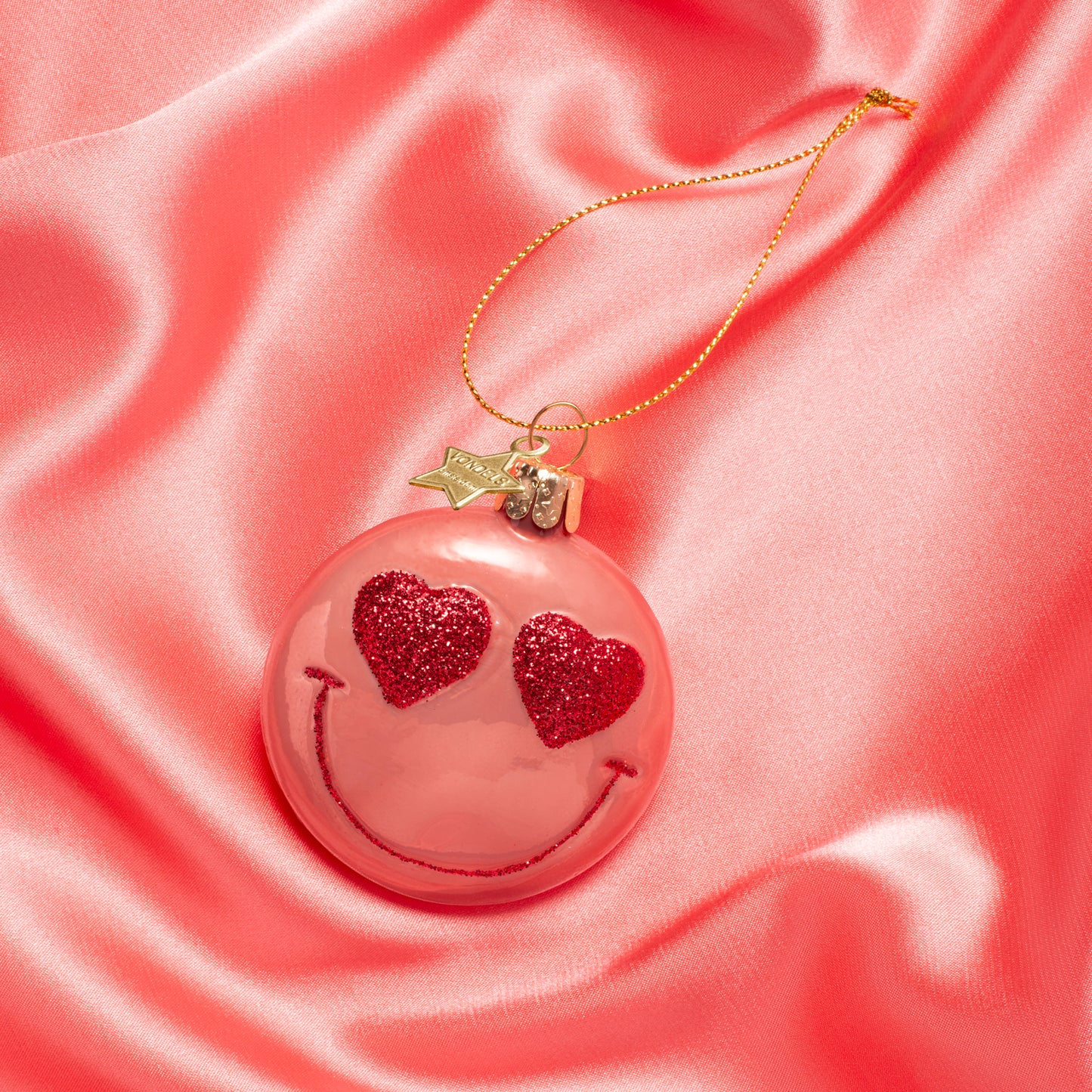 Roze smiley met hartjes - Vondels