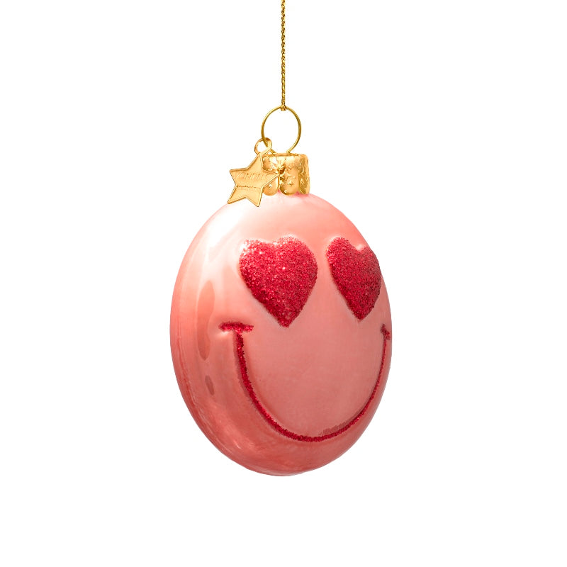 Roze smiley met hartjes - Vondels