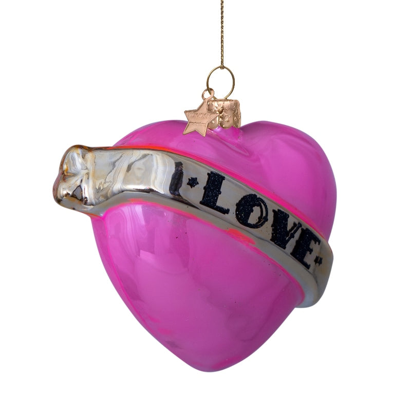 Hart roze LOVE - Vondels