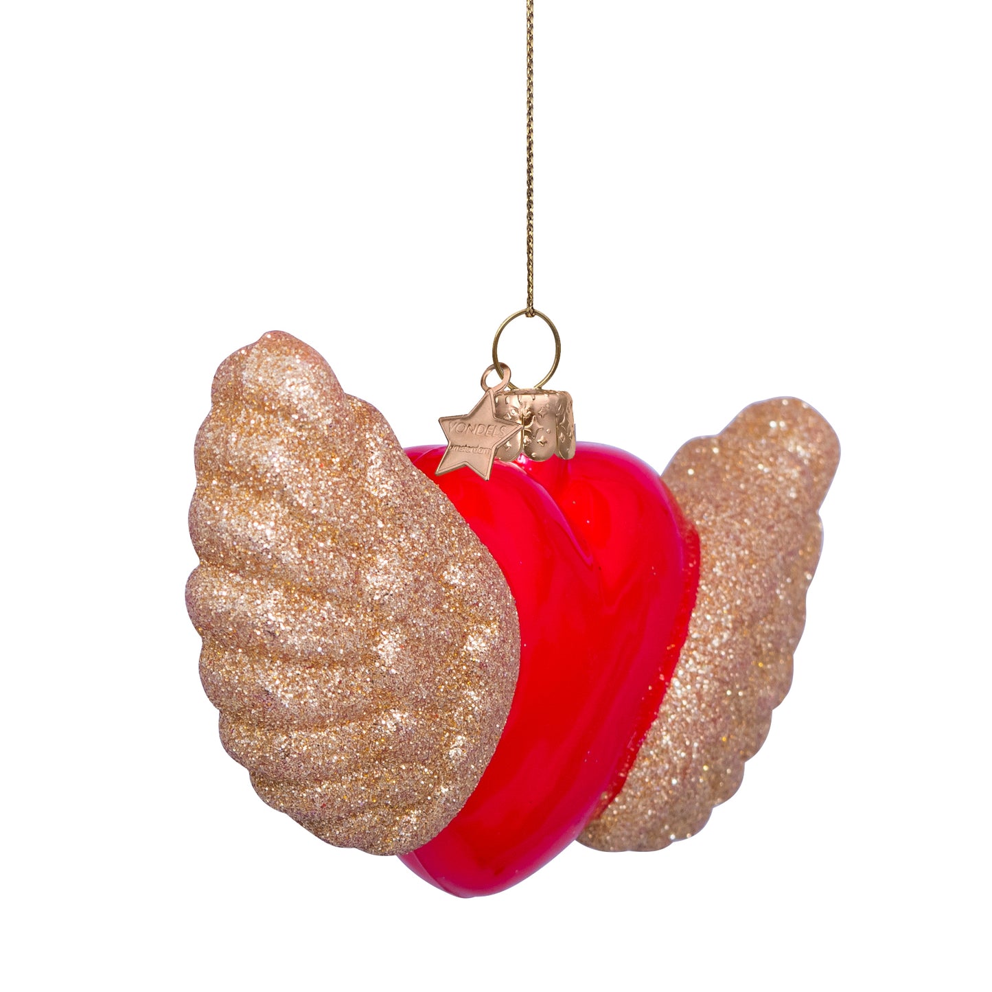 Rood hart met gouden vleugels - Vondels