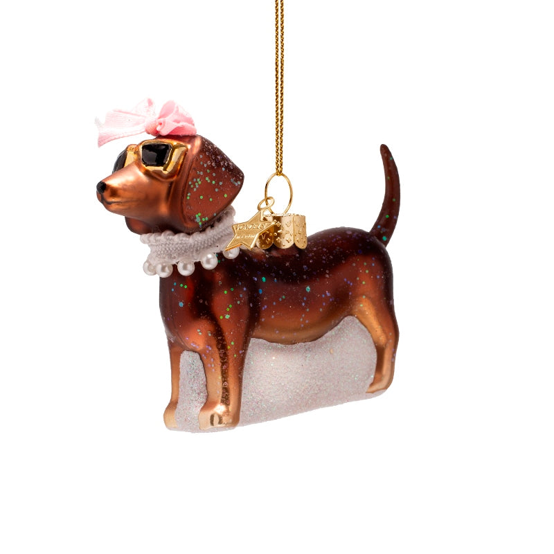 Bruine hond met parels - Vondels