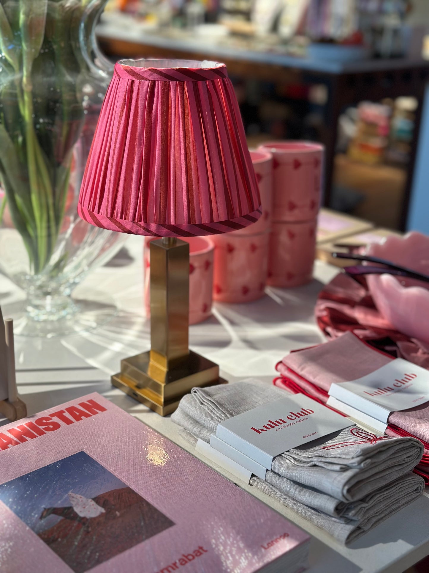 Club Carlotta oplaadbare lamp - striped pink