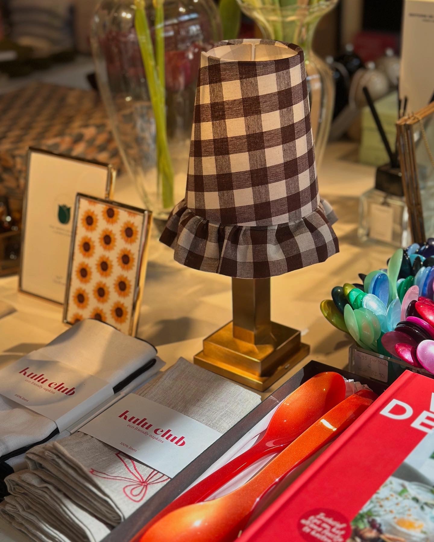 Club Carlotta oplaadbare lamp - gingham ruffle