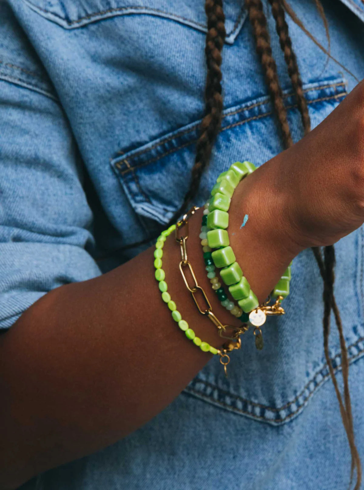 Roger mixed green armband - Bonnie Studios