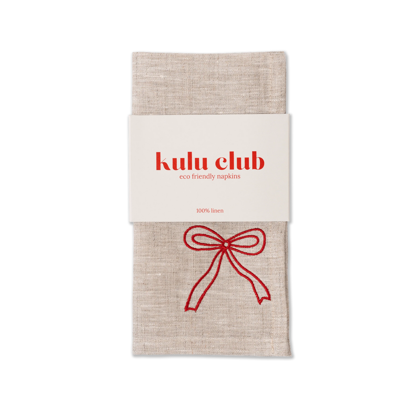 100% linnen servetten set met strik - Kulu Club