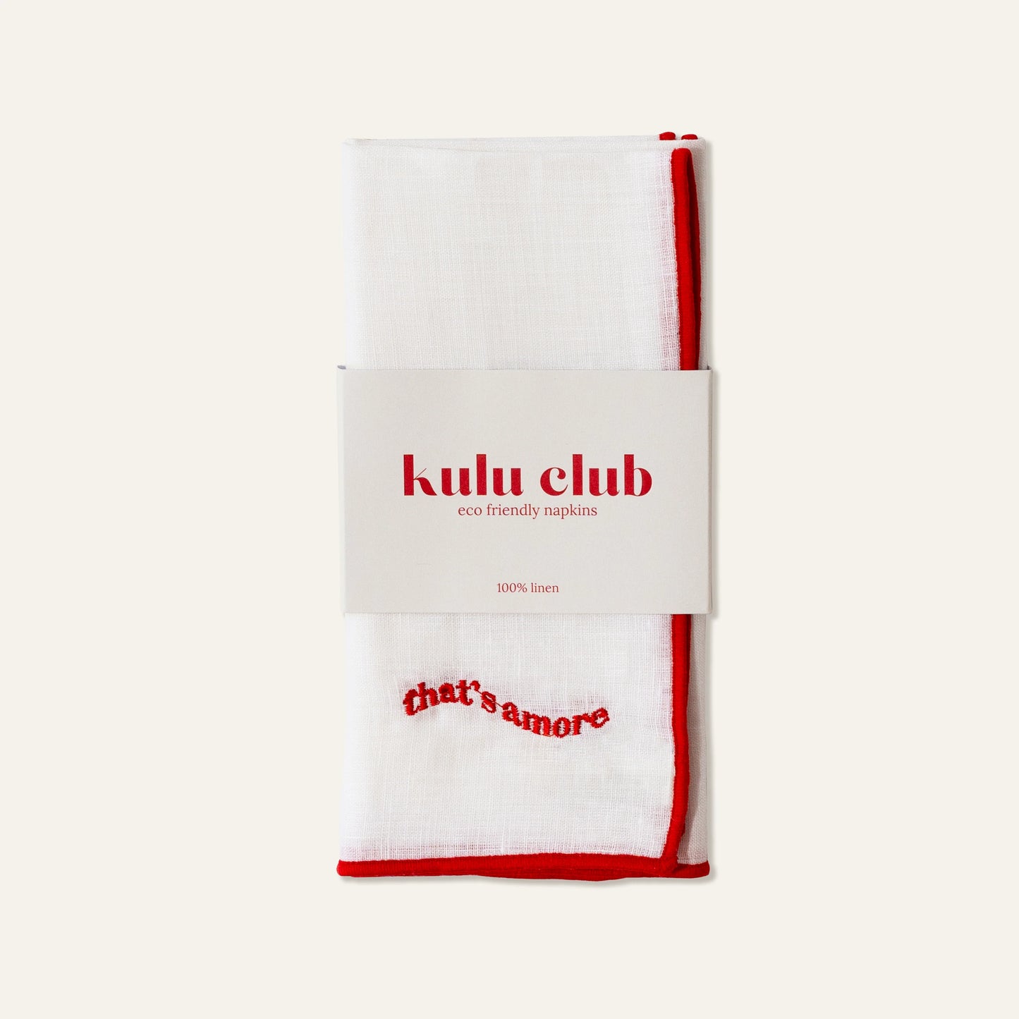 100% linnen servetten set "thats amore" - Kulu Club