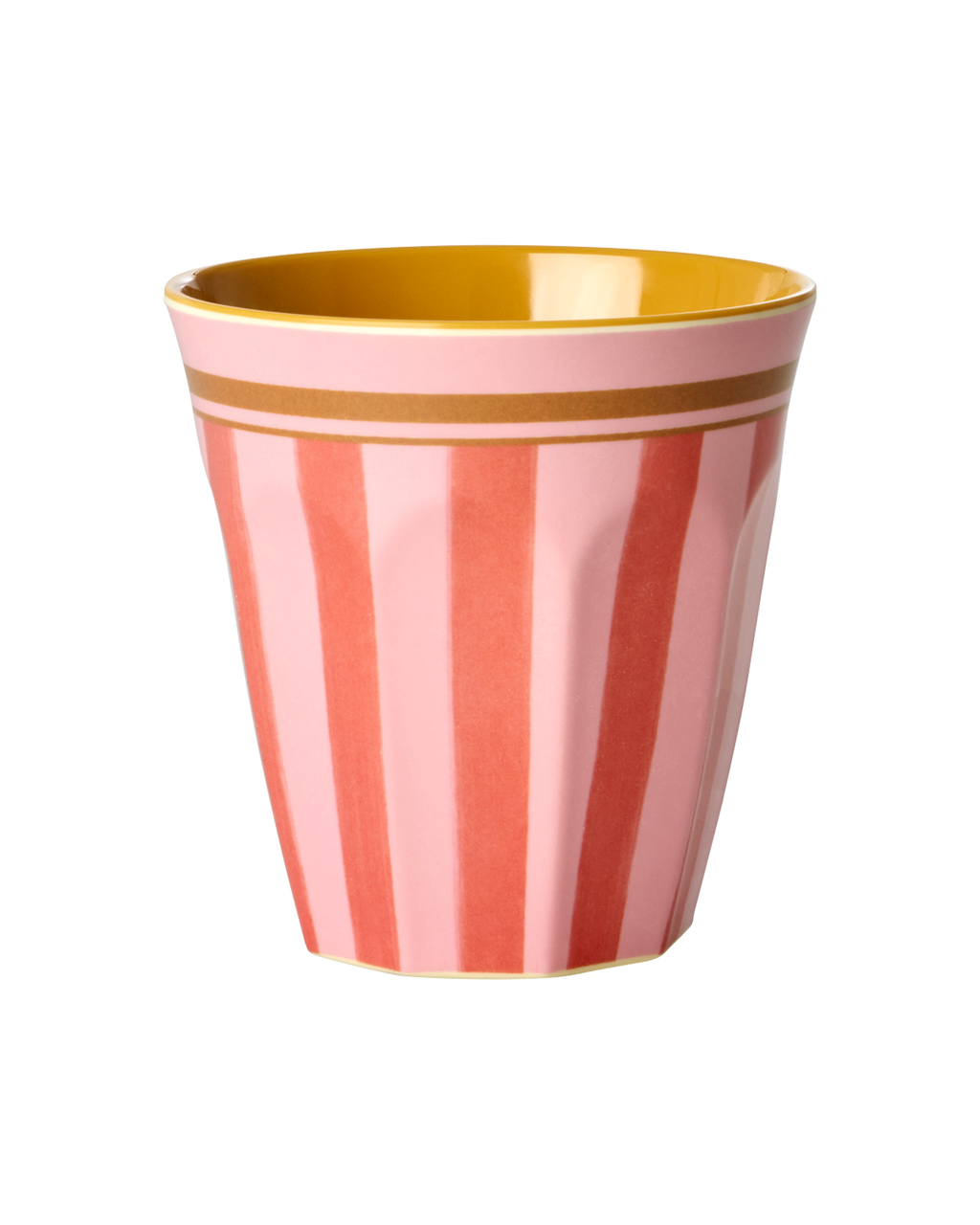 Middelgroot Beker - Organic Stripes Print - Rice