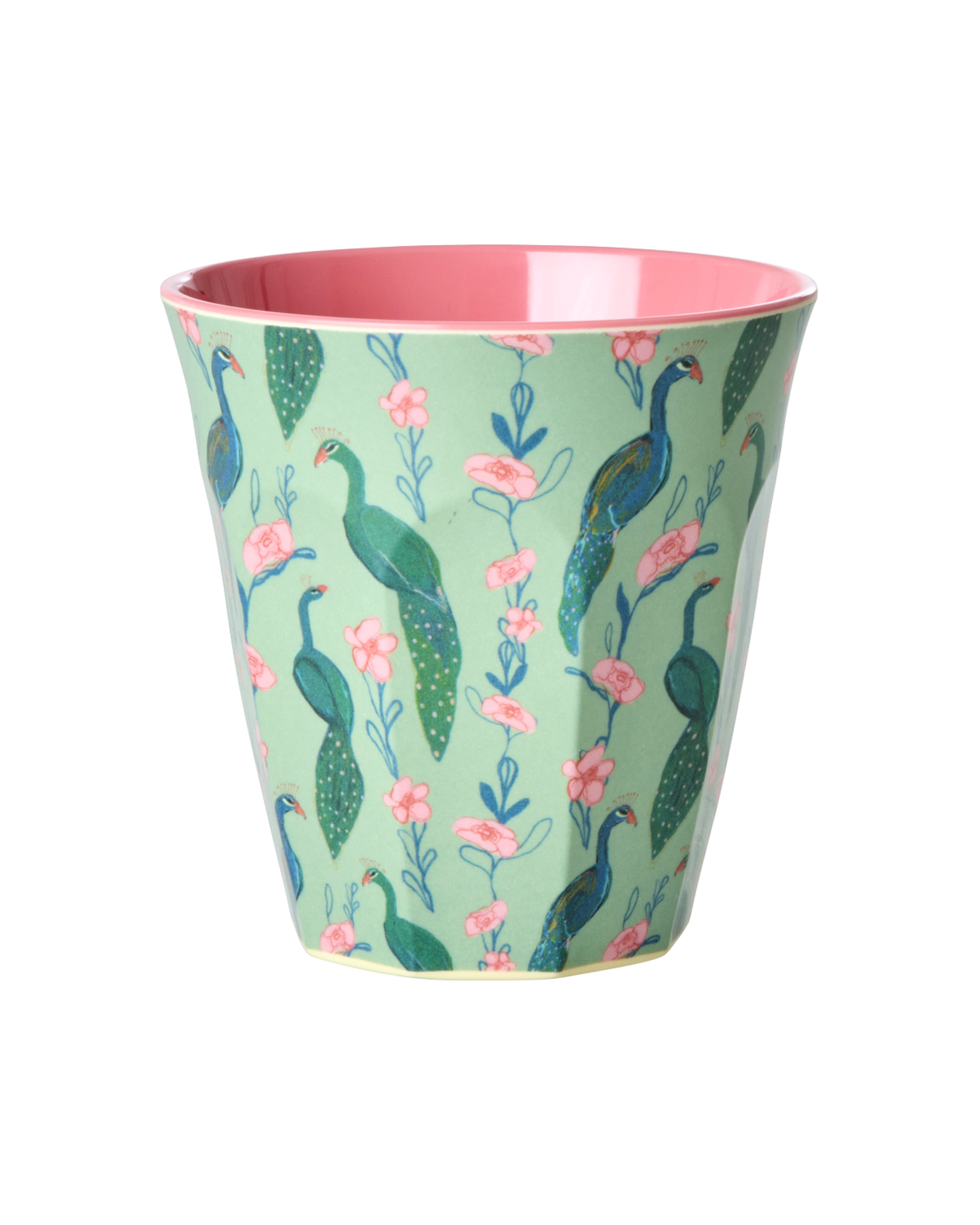 Middelgroot Beker - Peacock Power Print - Rice