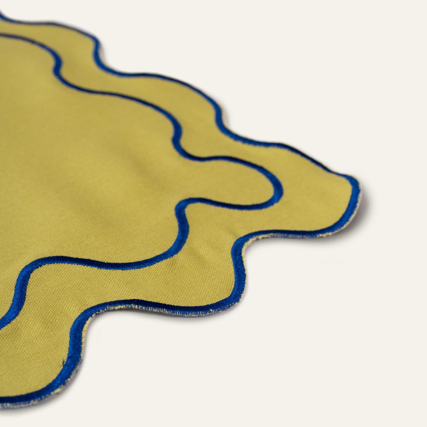Placemats set wavy groen linnenmix - Kulu Club