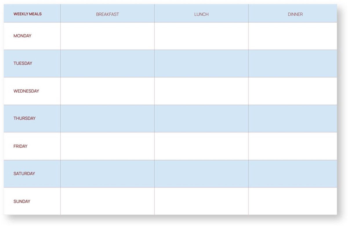 A-Journal - Meal planner