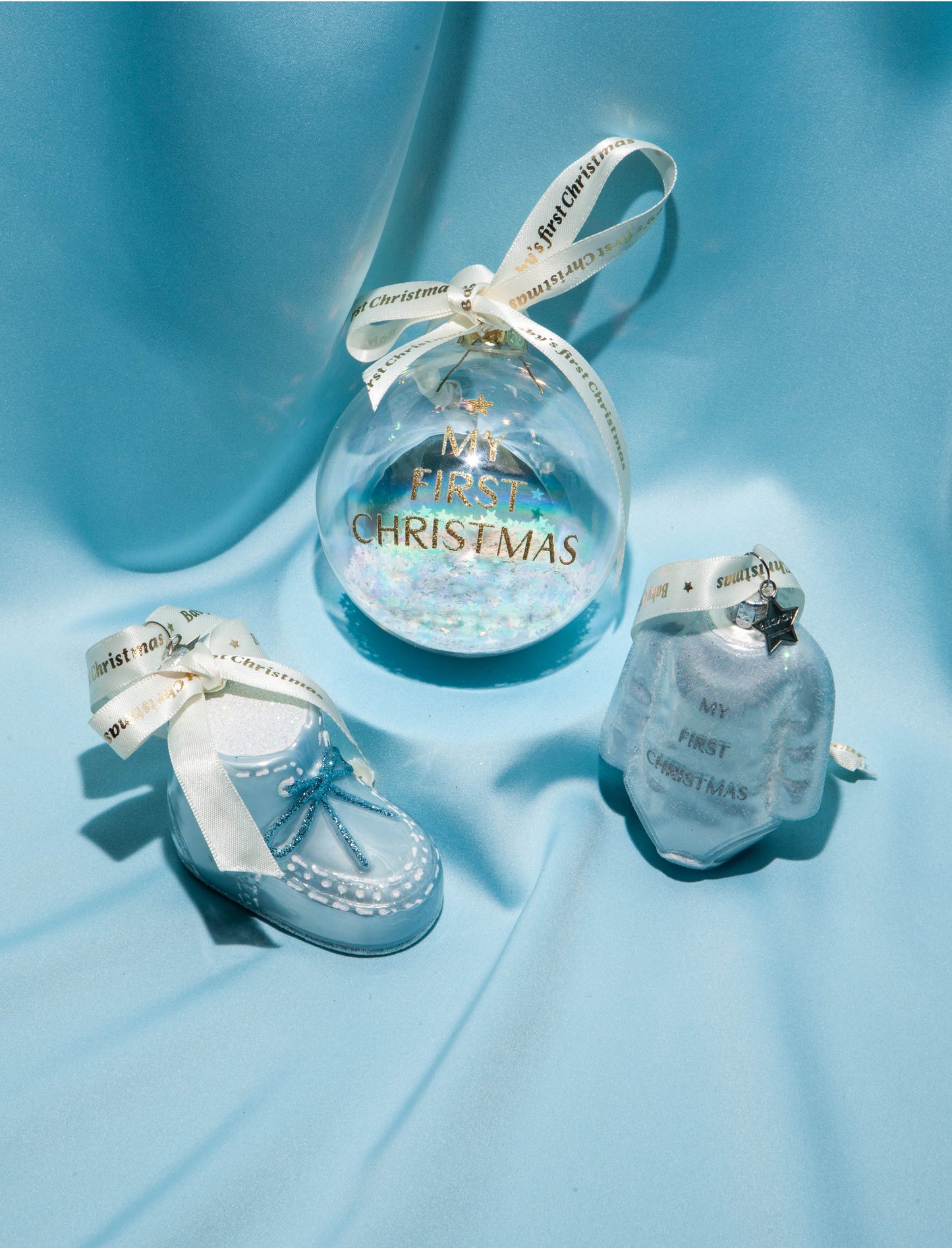 Eerste kerst schoen BLAUW - Vondels