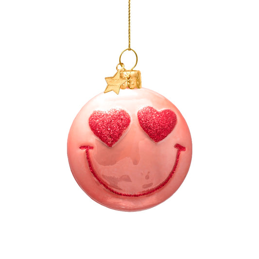 Roze smiley met hartjes - Vondels