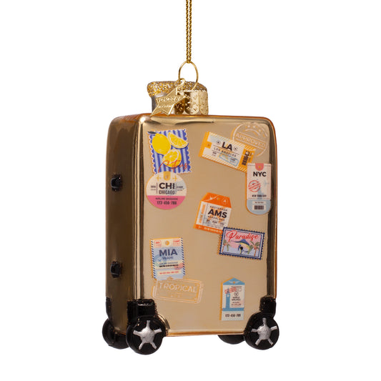 Vondels - Gold suitcase with stickers