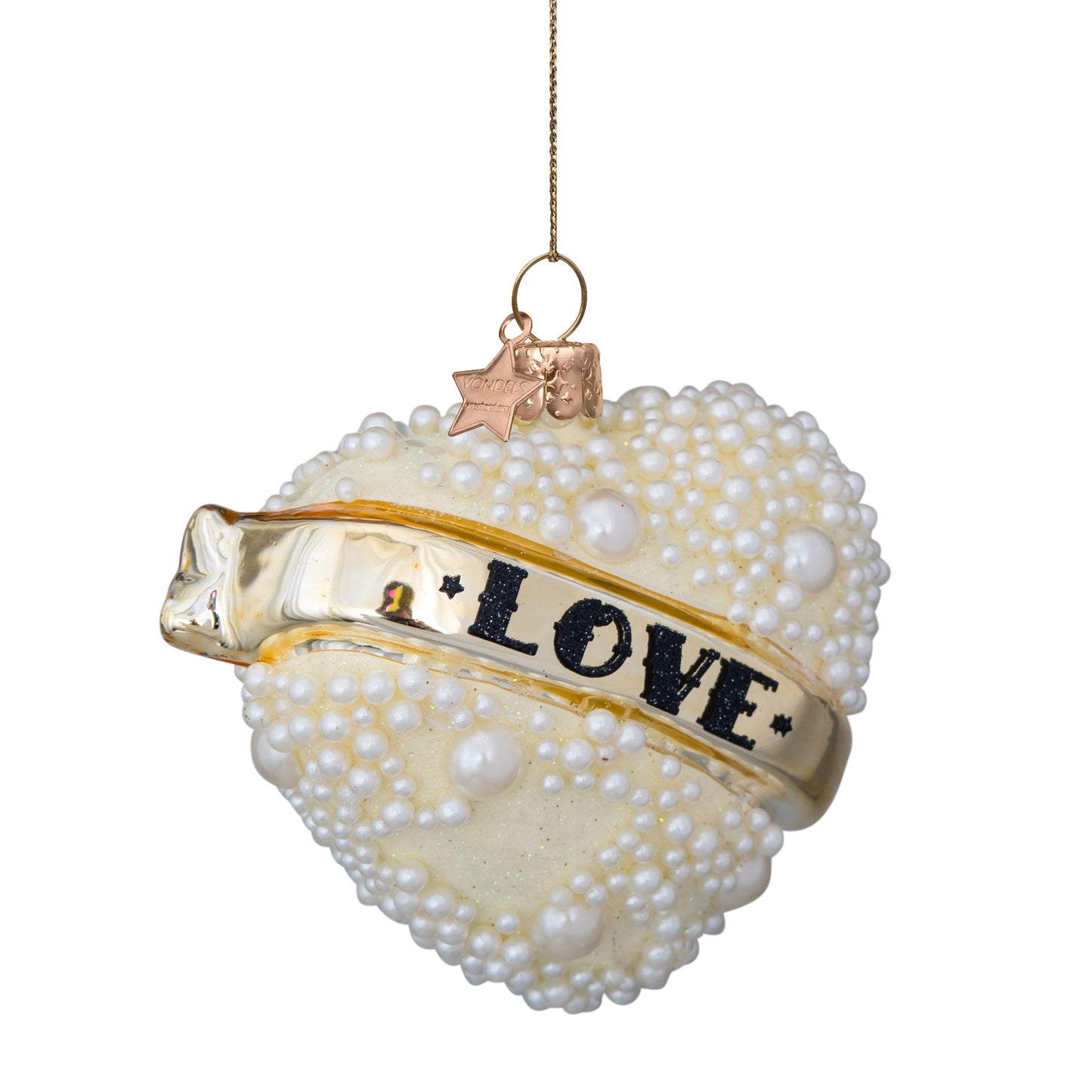 Love hart met parels - Vondels