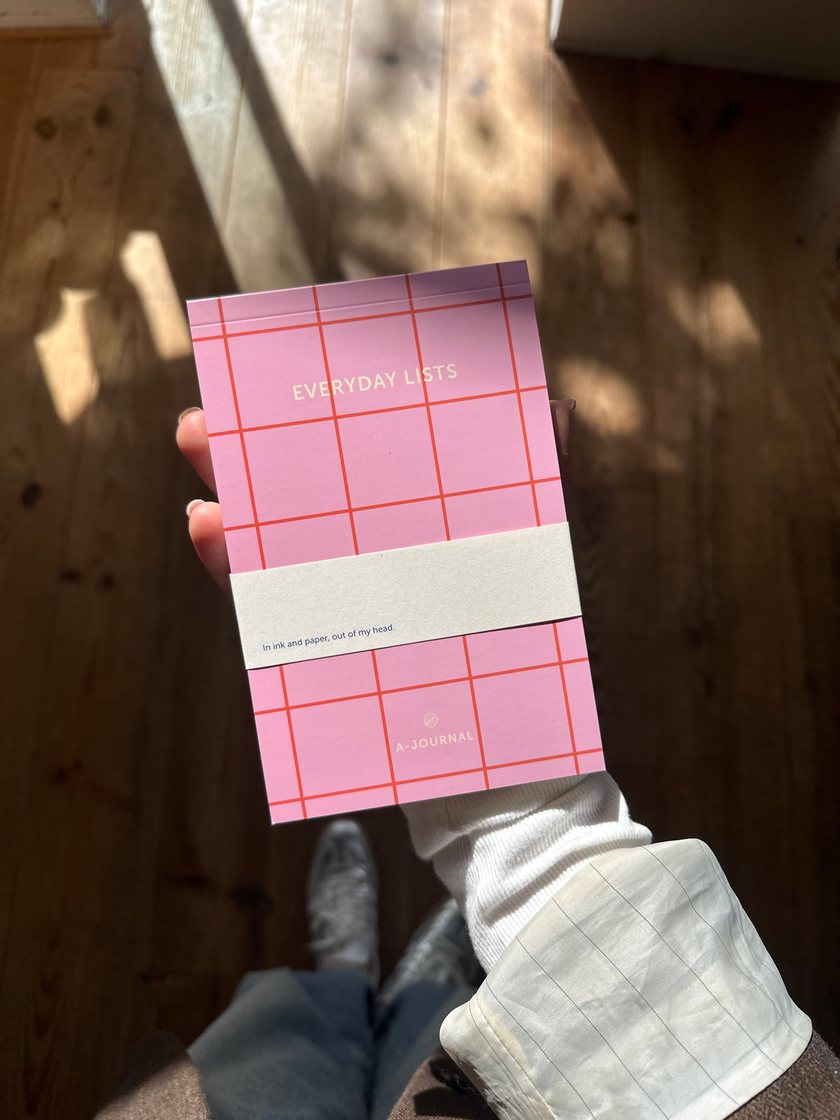 A-Journal - Pink checkered notepad