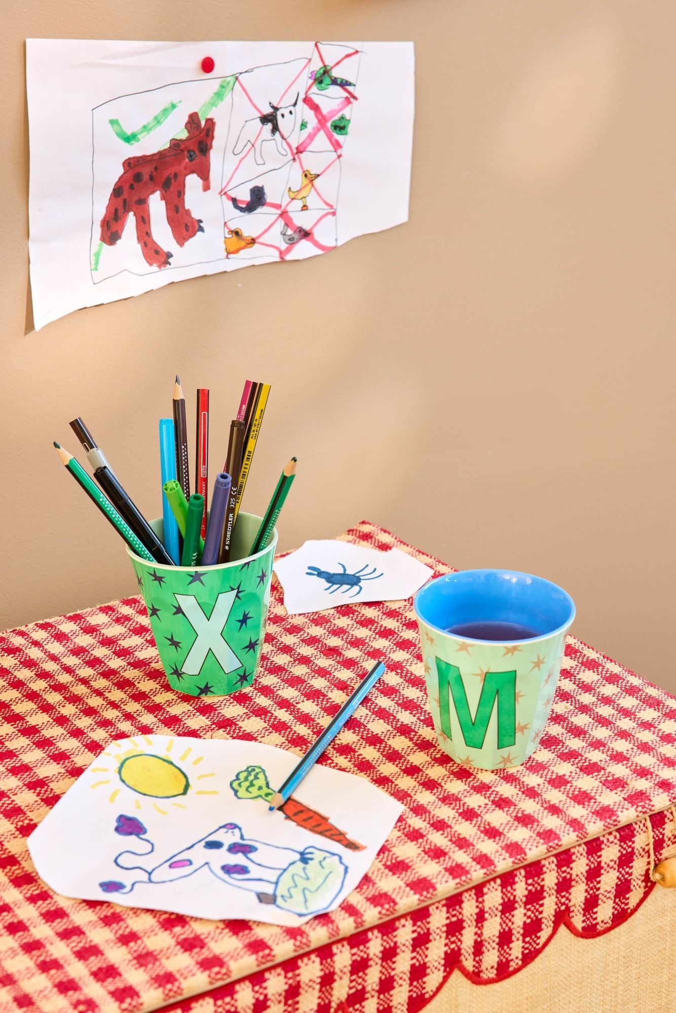 Alfabet letter multicolor BLAUW - Rice