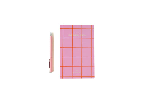 A-Journal - Pink checkered notepad