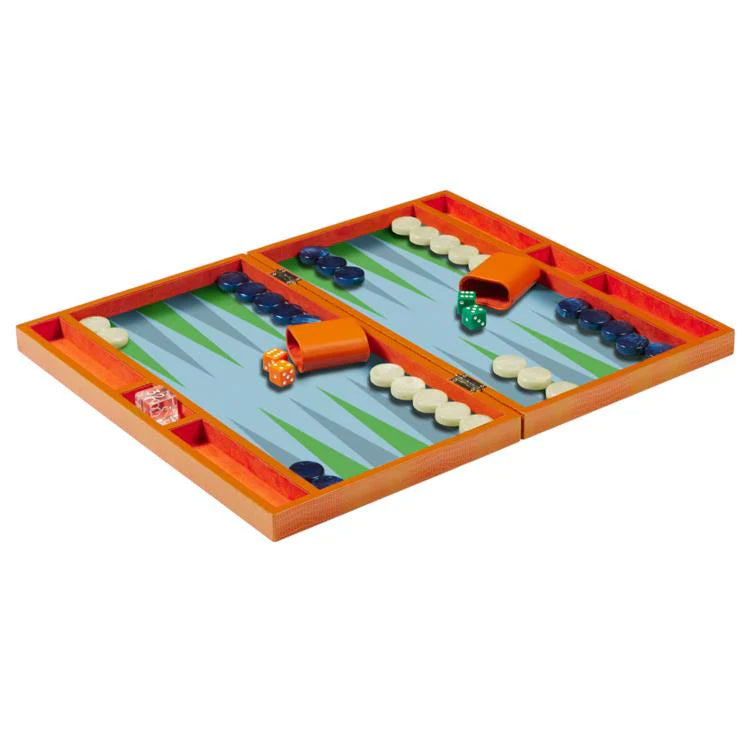 Backgammon Orange Croc Lacquer - Addison Ross